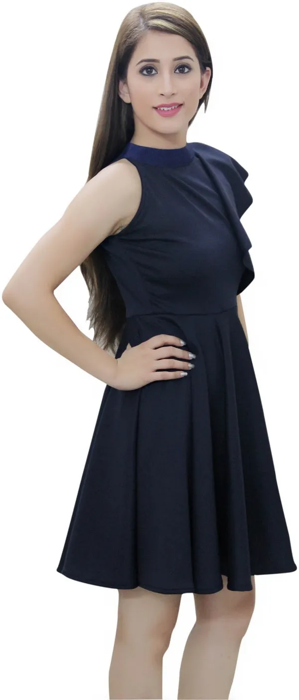 Dark_Blue_Lycra_Blend_Round_Neck_Sleeveless_Knee_Length_Skater_Dress_For_Women