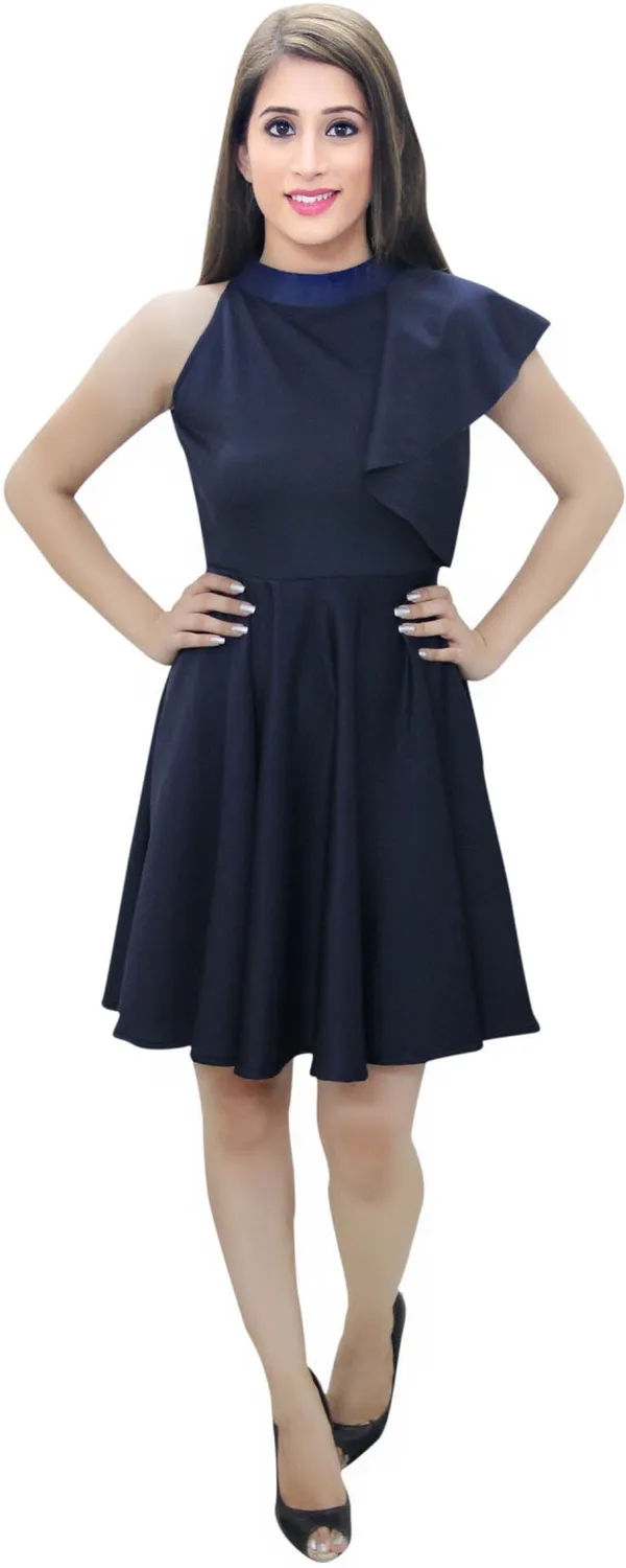 Dark_Blue_Lycra_Blend_Round_Neck_Sleeveless_Knee_Length_Skater_Dress_For_Women