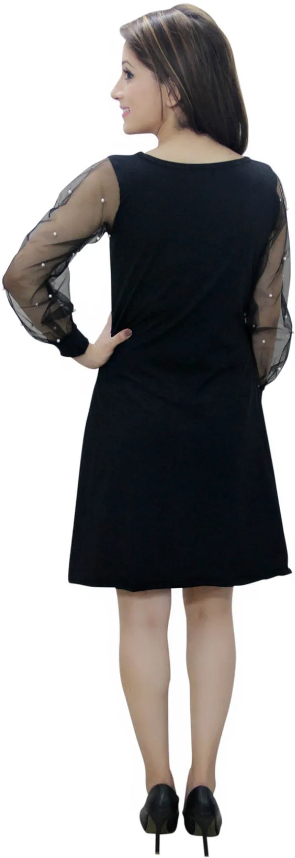 Black_Lycra_Blend_Knee_Length_Fit_And_Flare_Dress_For_Women