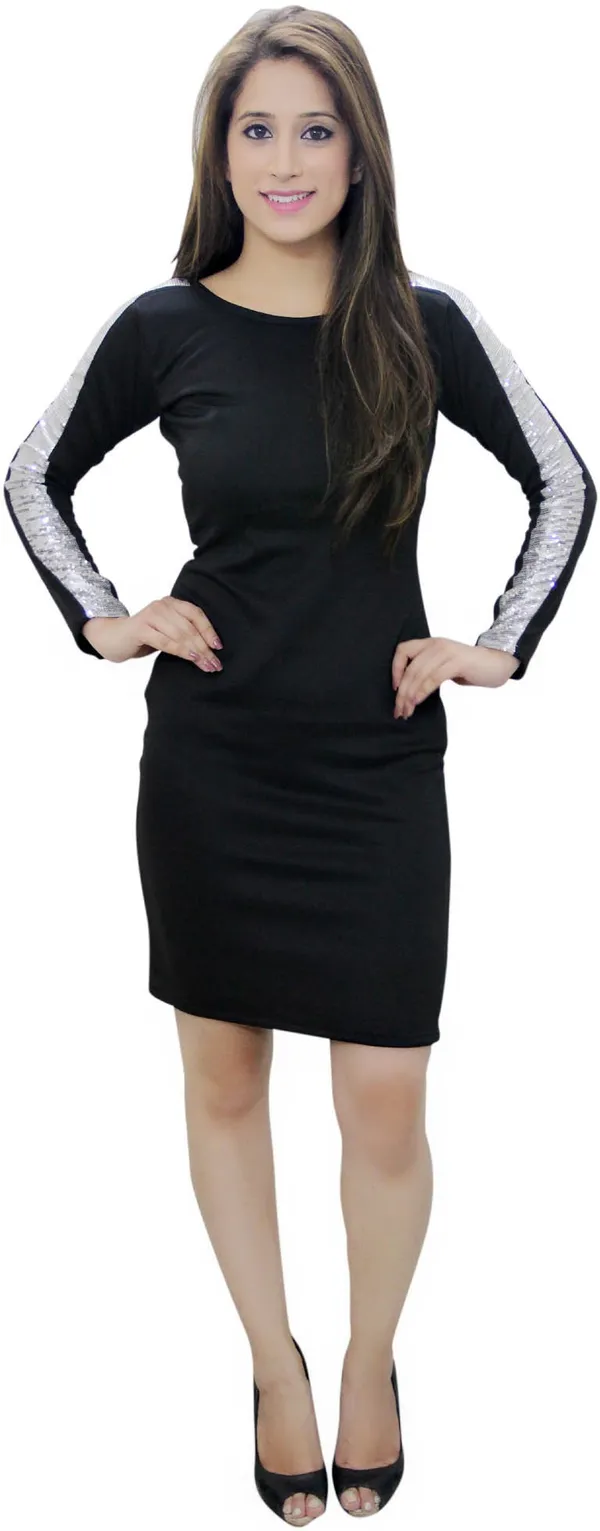 Multicolor_Lycra_Blend_Full_Sleeve_Knee_Length_Bodycon_Dress_For_Women