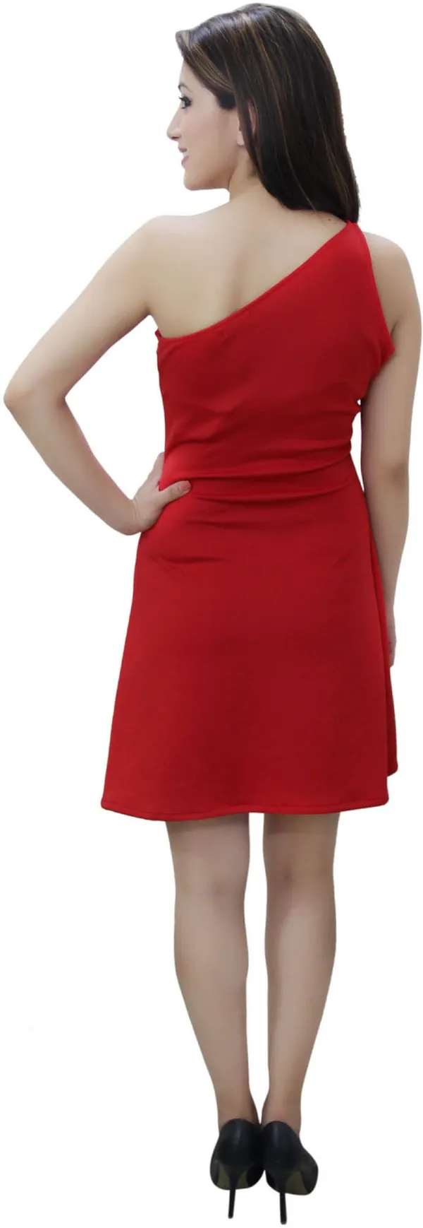 Red_Lycra_Blend_One_Shoulder_Sleeveless_Above_Knee_A-Line_Dress_For_Women