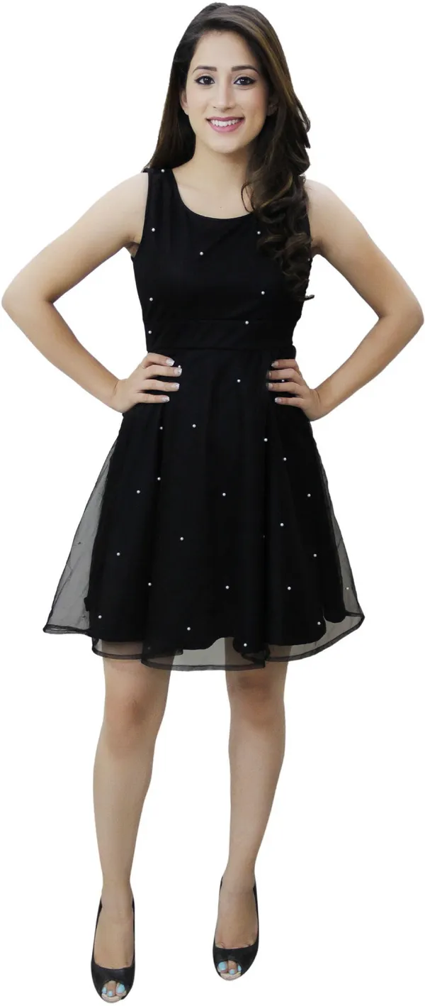 Black_Lycra_Blend_Round_Neck_Sleeveless_Above_Knee_Fit_And_Flare_Dress_For_Women