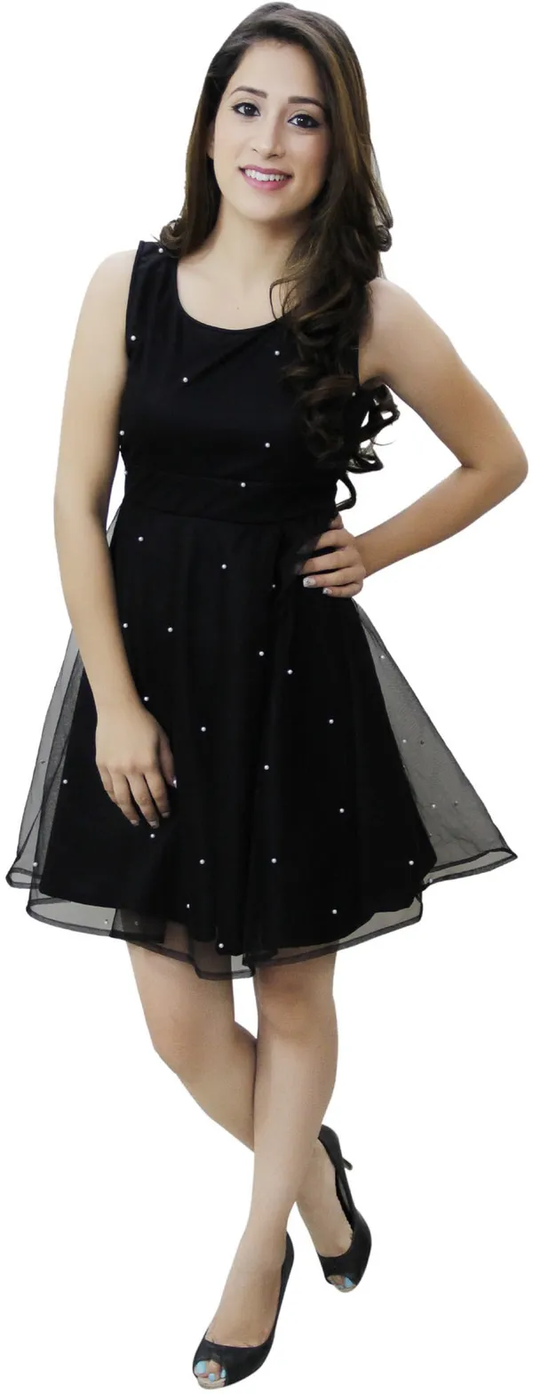 Black_Lycra_Blend_Round_Neck_Sleeveless_Above_Knee_Fit_And_Flare_Dress_For_Women