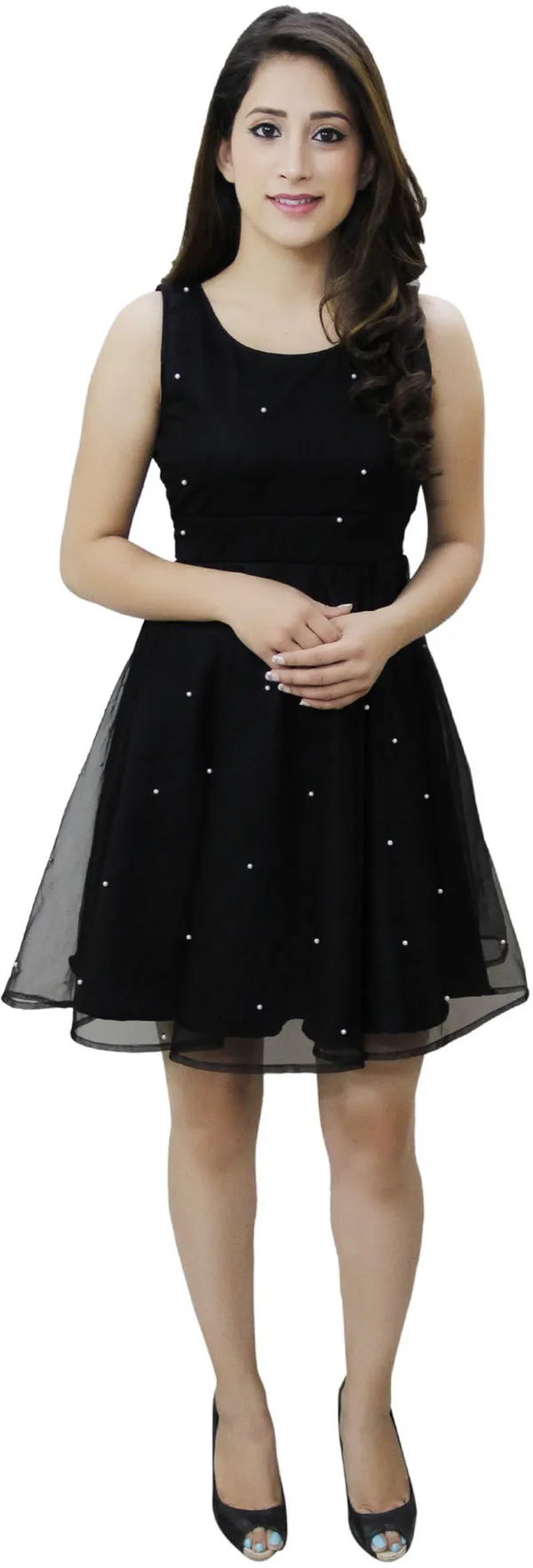 Black_Lycra_Blend_Round_Neck_Sleeveless_Above_Knee_Fit_And_Flare_Dress_For_Women