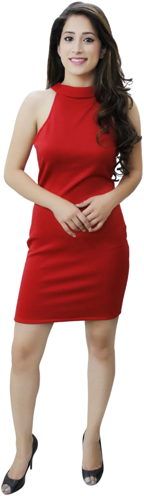 Red_Lycra_Blend_Collared_Sleeveless_Above_Knee_Sheath_Dress_For_Women
