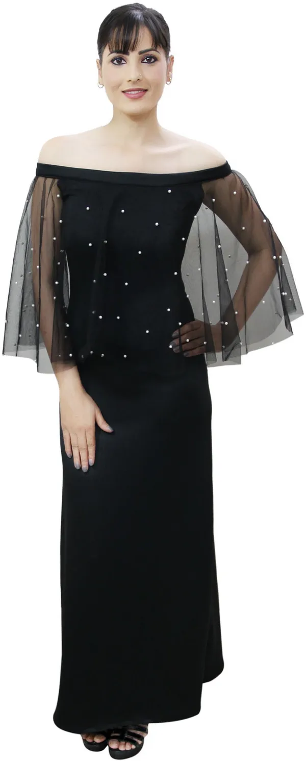 Dark_Blue_Lycra_Blend_Off_Shoulder_Off_Shoulder_Sleeve_Full_Length_Maxi_Dress_For_Women