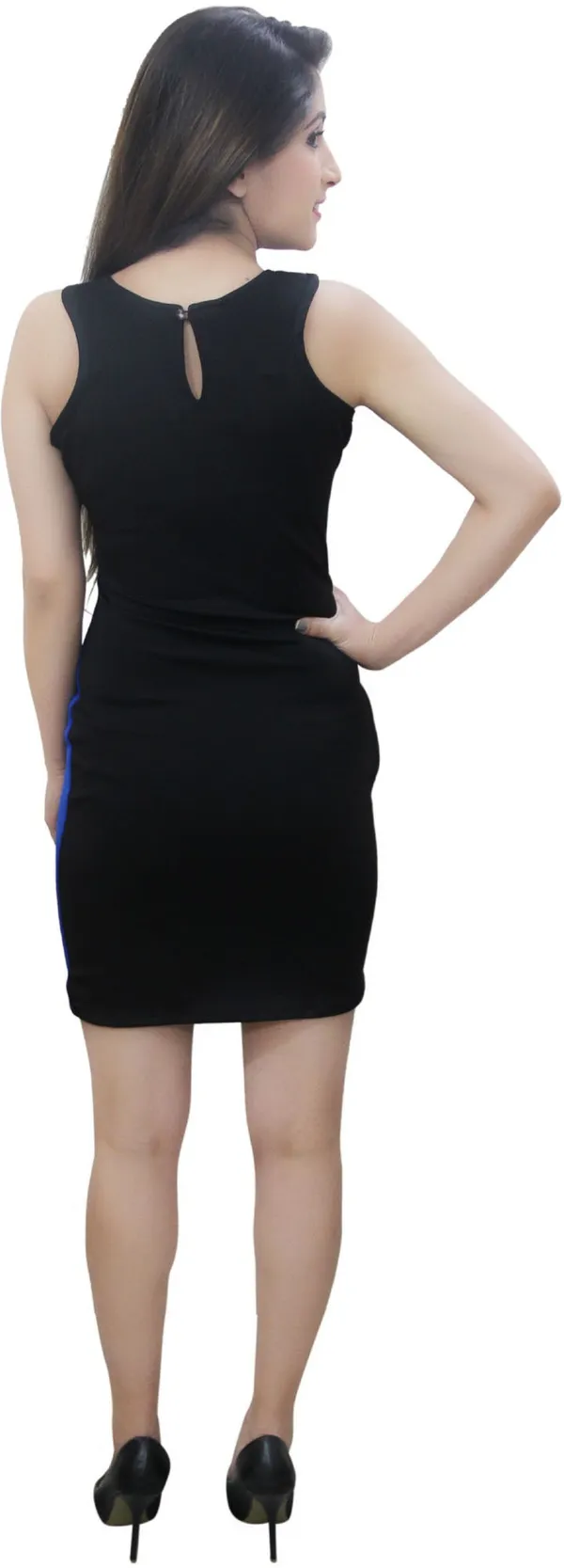 Blue_Lycra_Blend_Round_Neck_Sleeveless_Above_Knee_Sheath_Dress_For_Women