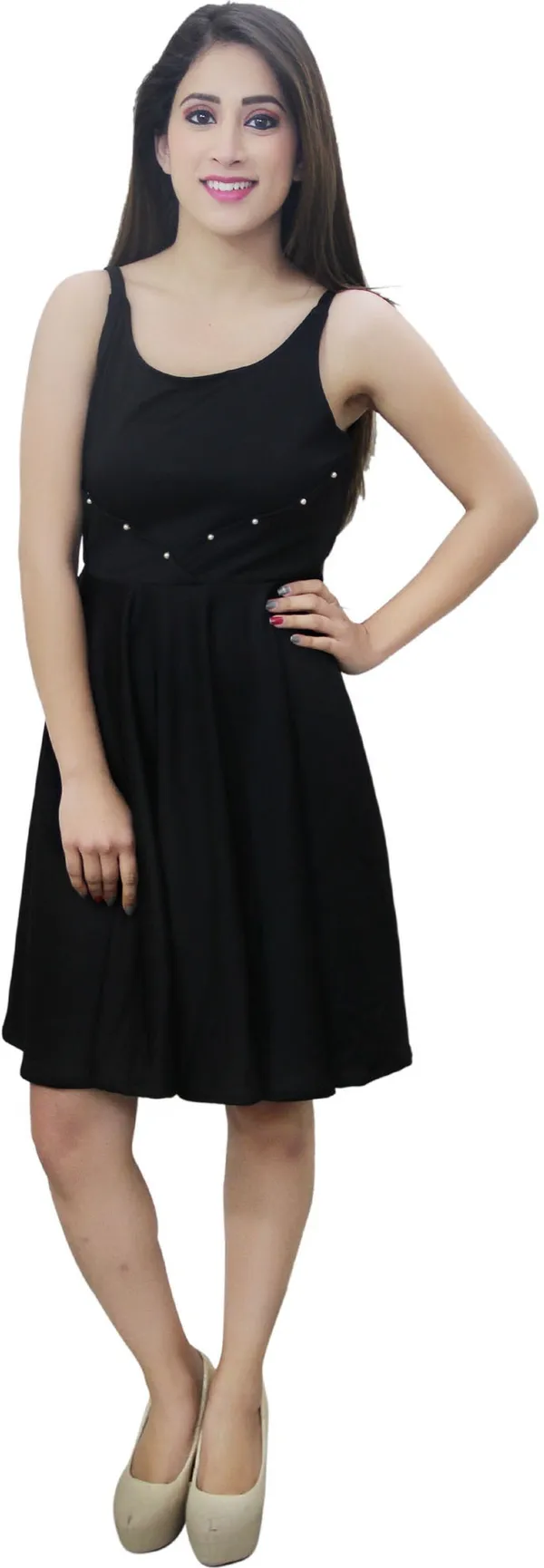 Black_Lycra_Blend_U_Neck_Sleeveless_Knee_Length_Skater_Dress_For_Women