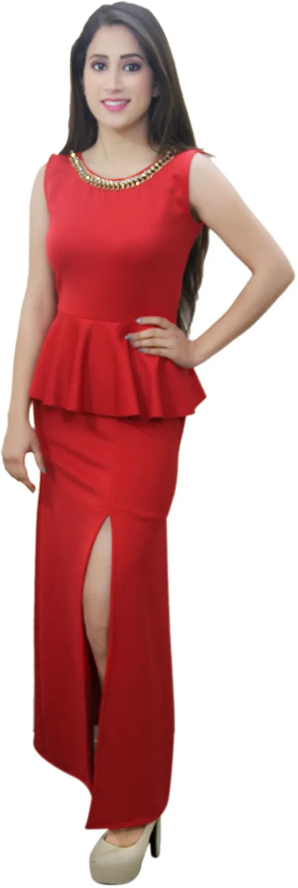 Red_Lycra_Blend_Round_Neck_Sleeveless_Full_Length_Maxi_Dress_For_Women