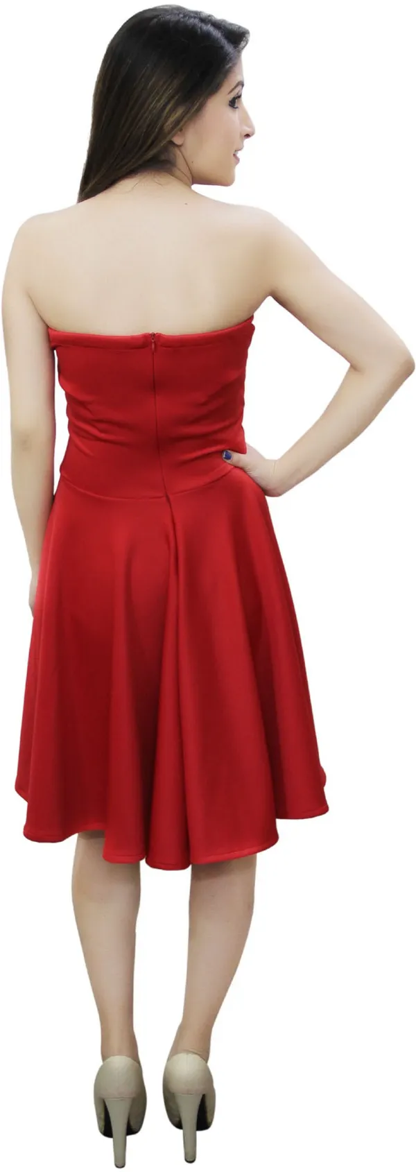 Red_Lycra_Blend_Off_Shoulder_Sleeveless_Knee_Length_Skater_Dress_For_Women