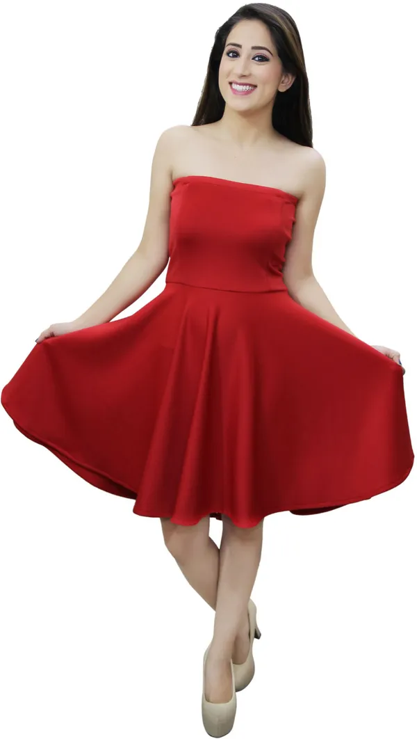 Red_Lycra_Blend_Off_Shoulder_Sleeveless_Knee_Length_Skater_Dress_For_Women