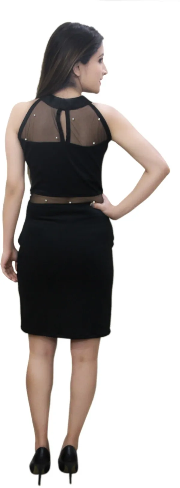 Black_Lycra_Blend_Above_Knee_Sheath_Dress_For_Women