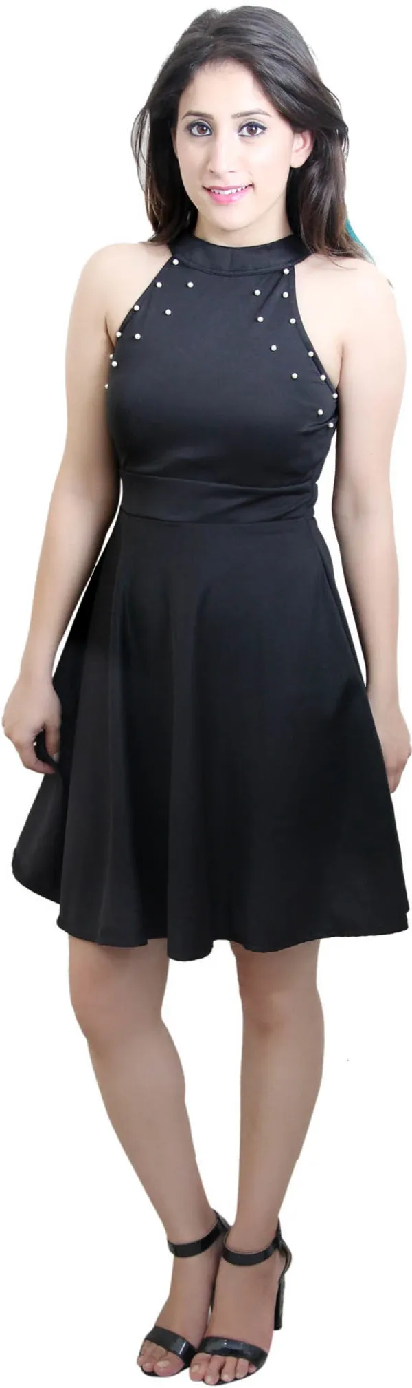 Black_Lycra_Blend_Knee_Length_Skater_Dress_For_Women