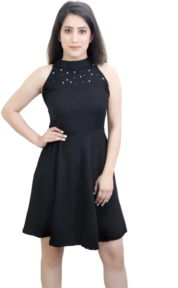 Black_Lycra_Blend_Sleeveless_Above_Knee_Skater_Dress_For_Women