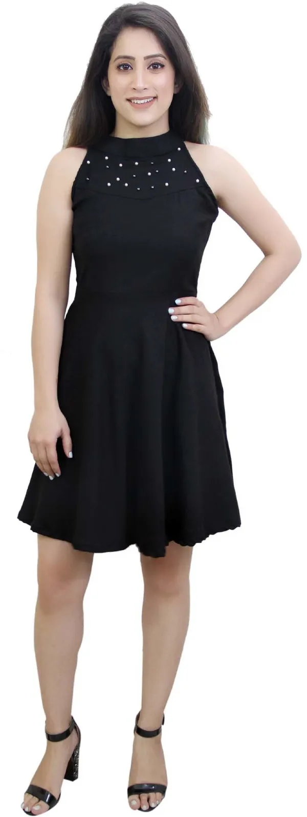 Black_Lycra_Blend_Sleeveless_Above_Knee_Skater_Dress_For_Women