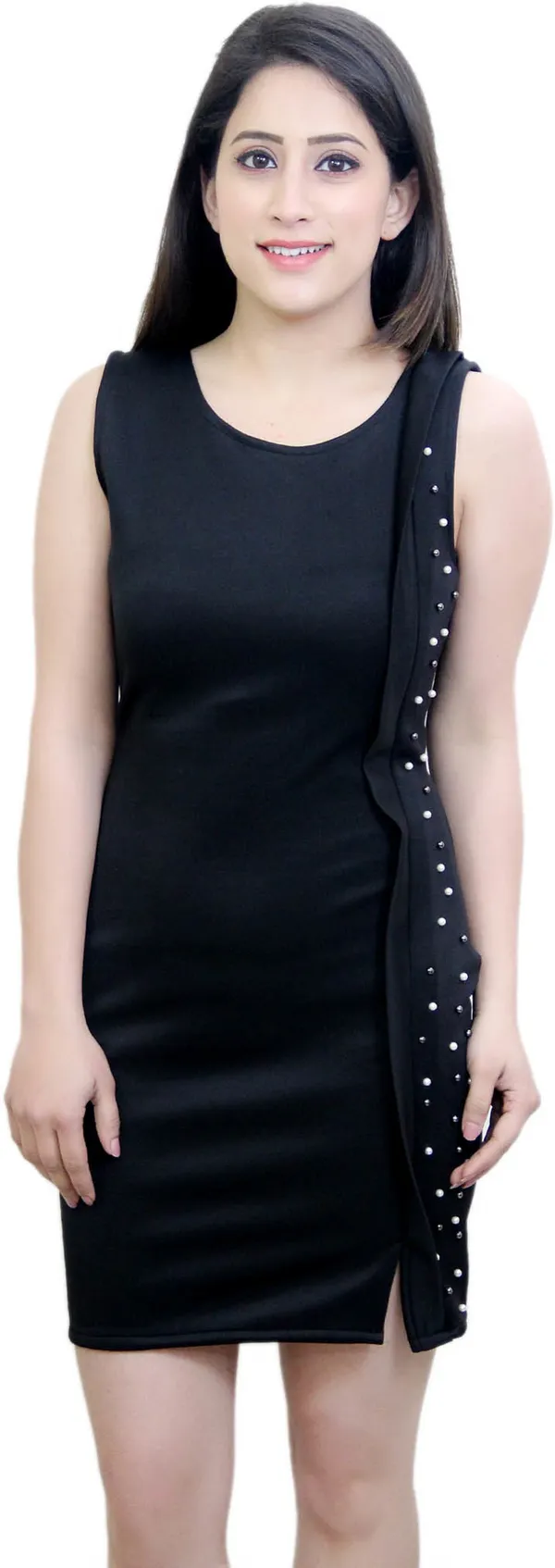 Black_Lycra_Blend_Round_Neck_Sleeveless_Above_Knee_Bodycon_Dress_For_Women