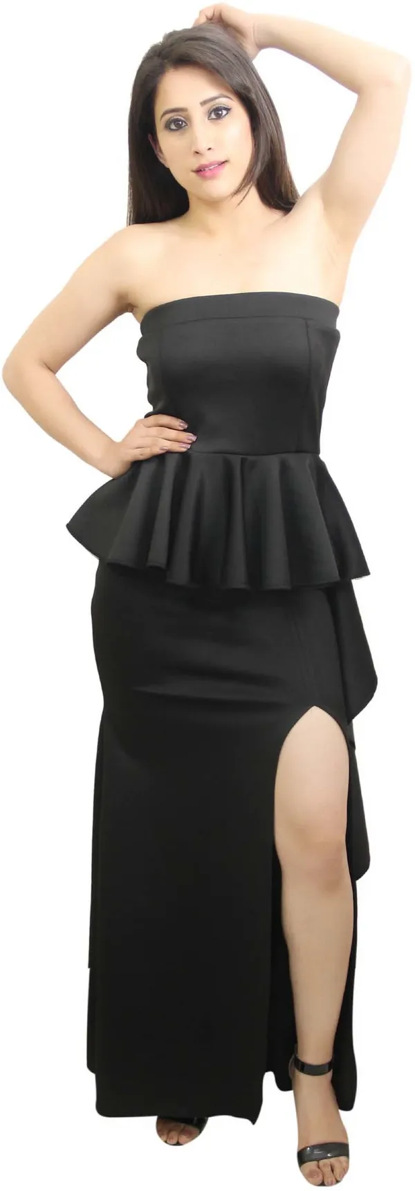 Black_Lycra_Blend_Off_Shoulder_Sleeveless_Full_Length_Peplum_Dress_For_Women