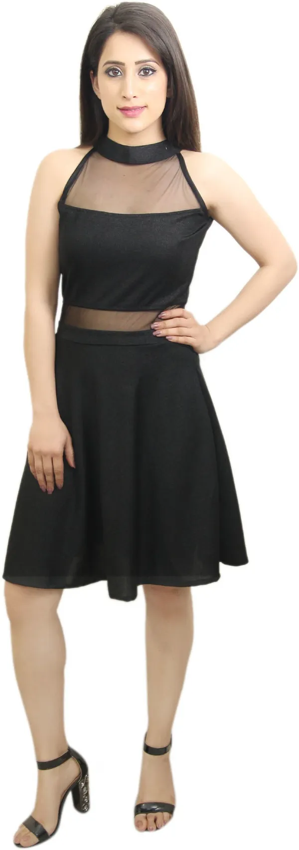 Black_Lycra_Blend_Round_Neck_Sleeveless_Knee_Length_Skater_Dress_For_Women