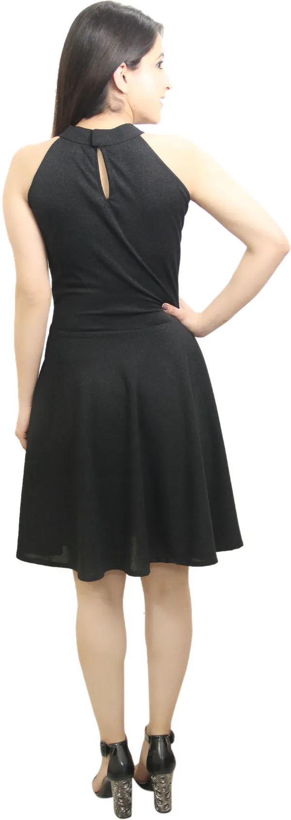 Black_Lycra_Blend_Round_Neck_Sleeveless_Knee_Length_Skater_Dress_For_Women