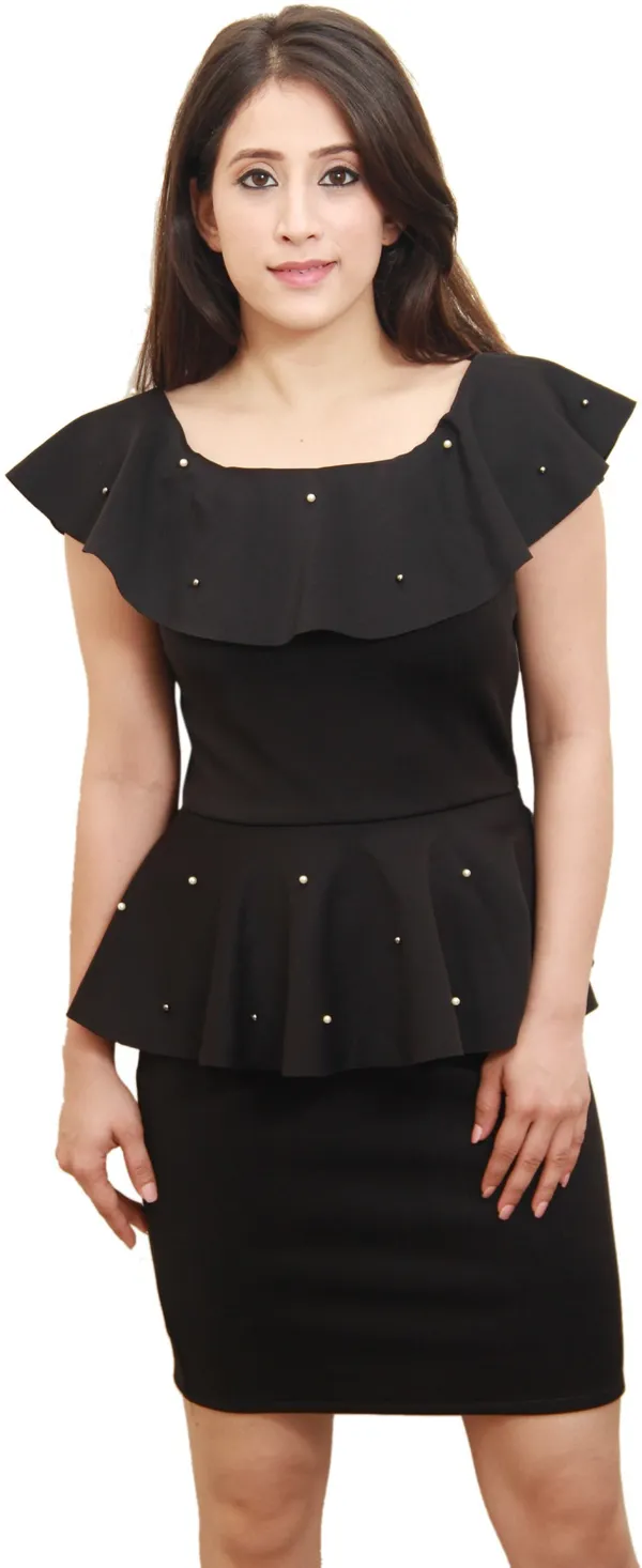 Black_Lycra_Blend_Above_Knee_Peplum_Dress_For_Women