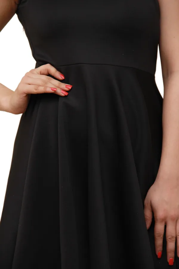 Black_Lycra_Blend_One_Shoulder_Sleeveless_Above_Knee_Skater_Dress_For_Women
