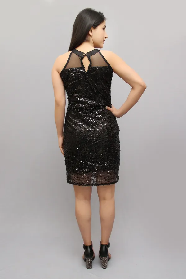 Black_Net_Sleeveless_Above_Knee_Bodycon_Dress_For_Women