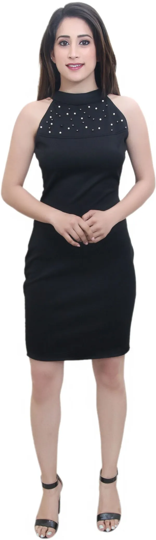 Black_Lycra_Blend_Collared_Sleeveless_Above_Knee_Bodycon_Dress_For_Women