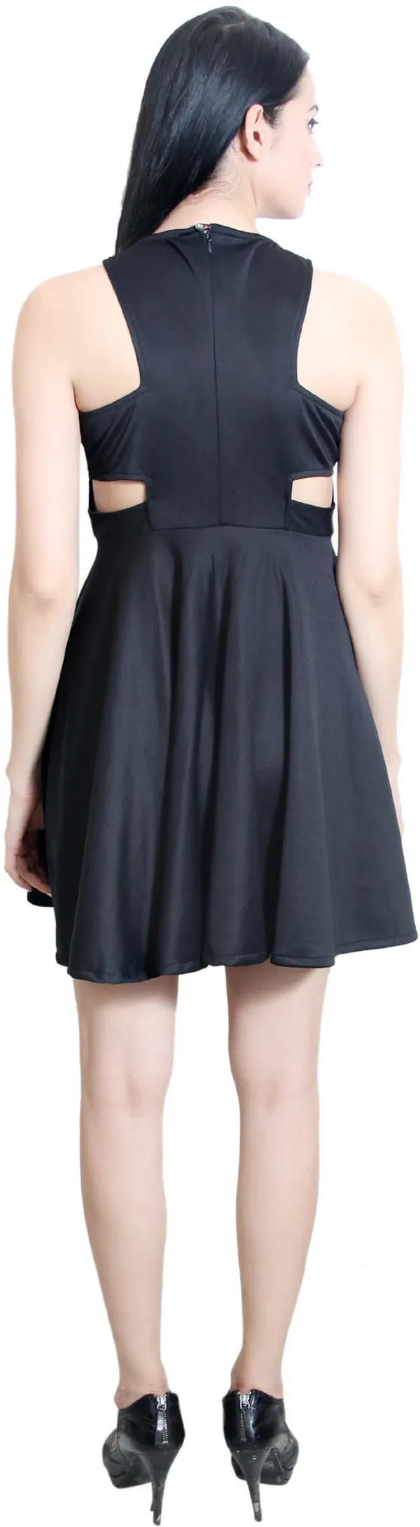 Black_Lycra_Blend_Round_Neck_Sleeveless_Above_Knee_Fit_And_Flare_Dress_For_Women
