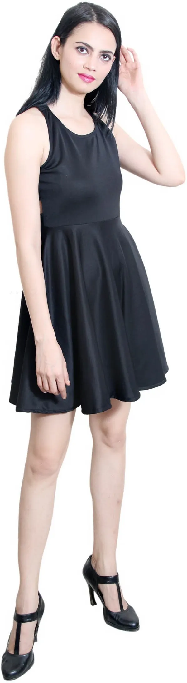 Black_Lycra_Blend_Round_Neck_Sleeveless_Above_Knee_Fit_And_Flare_Dress_For_Women