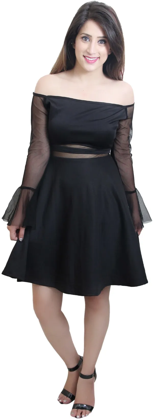 Black_Lycra_Blend_Off_Shoulder_Full_Sleeve_Knee_Length_Fit_And_Flare_Dress_For_Women