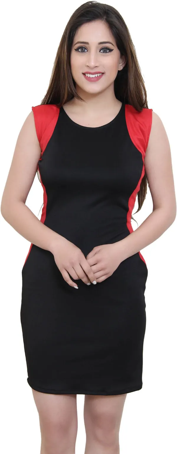 Black_Lycra_Blend_Round_Neck_Sleeveless_Above_Knee_Sheath_Dress_For_Women