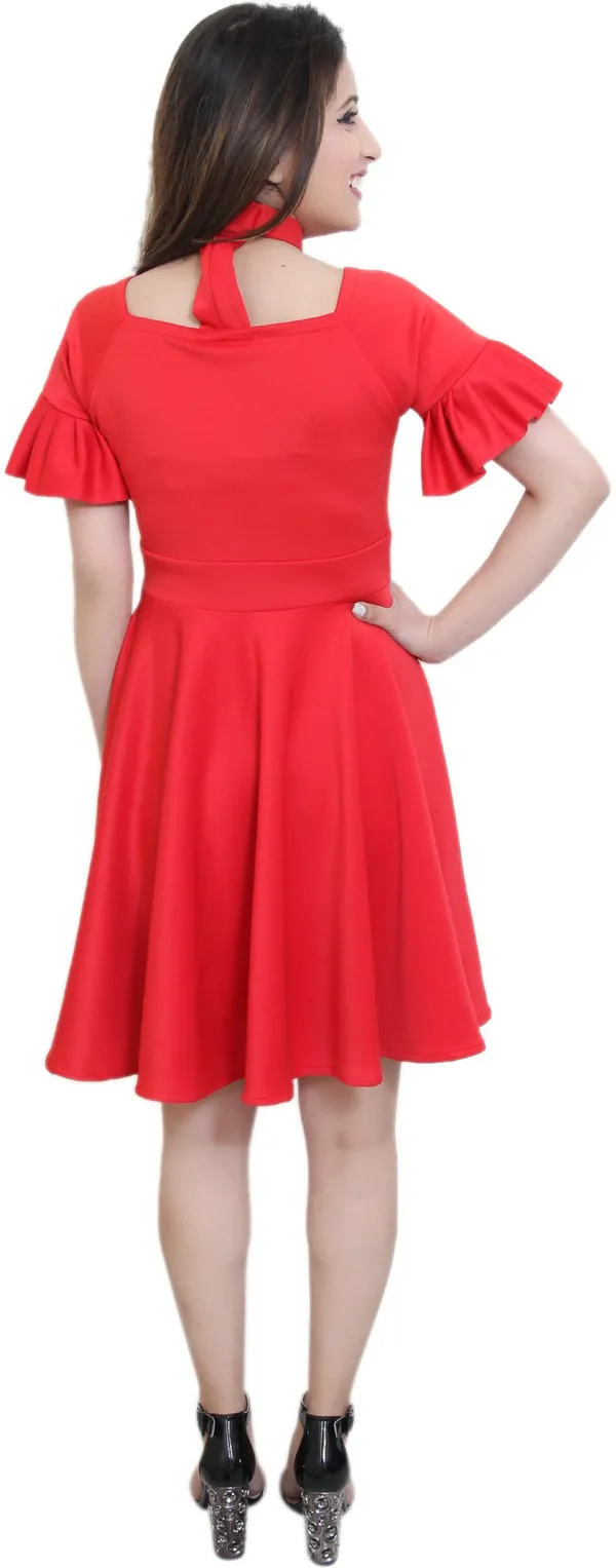 Red_Lycra_Blend_Sweetheart_Neck_Short_Sleeve_Knee_Length_Fit_And_Flare_Dress_For_Women