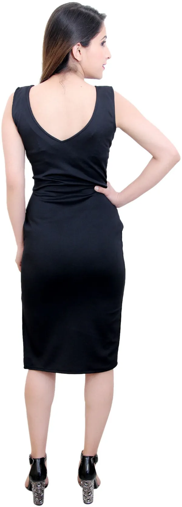 Black_Lycra_Blend_V-Neck_Sleeveless_Knee_Length_Sheath_Dress_For_Women