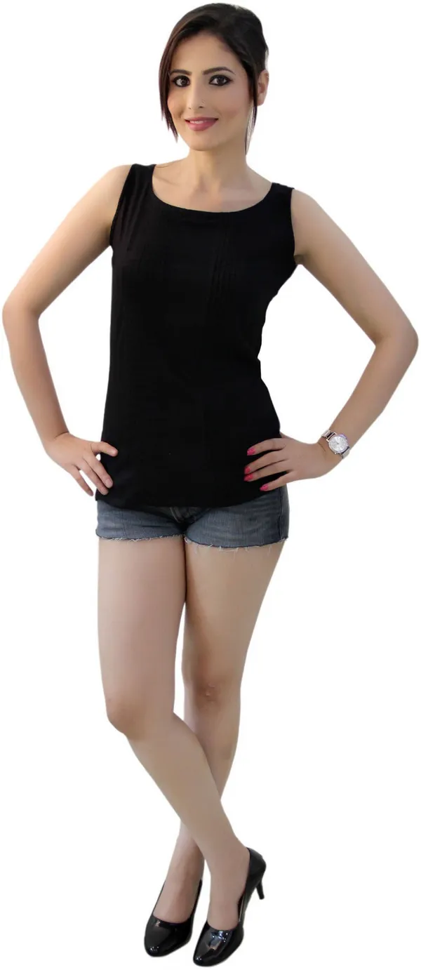 Black_Casual_Sleeveless_Solid_Tops_For_Women