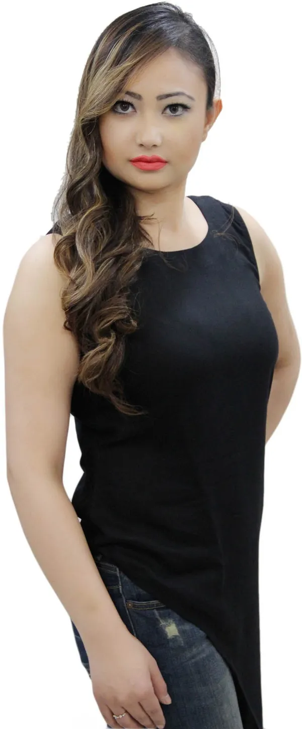 Black_Casual_Sleeveless_Solid_Tops_For_Women
