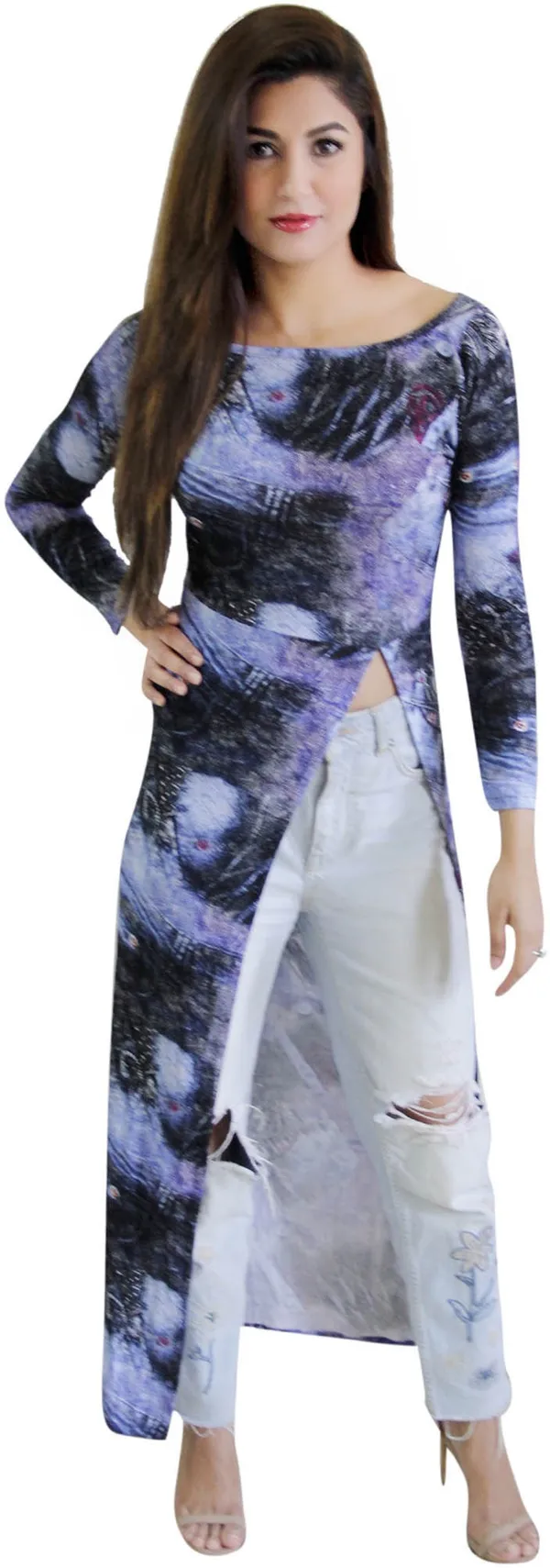 Blue_Casual_Full_Sleeve_Printed_Tops_For_Women
