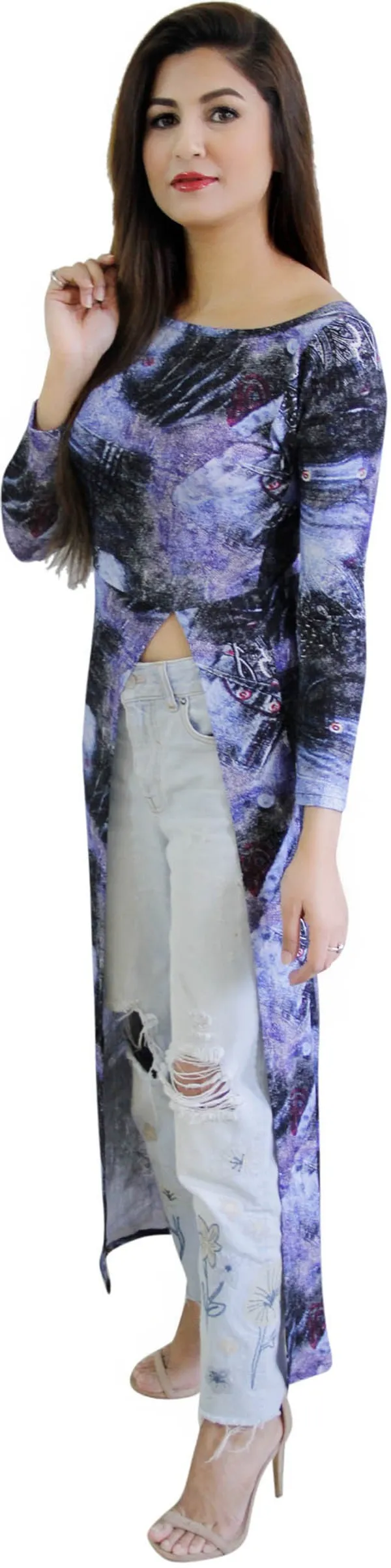 Blue_Casual_Full_Sleeve_Printed_Tops_For_Women