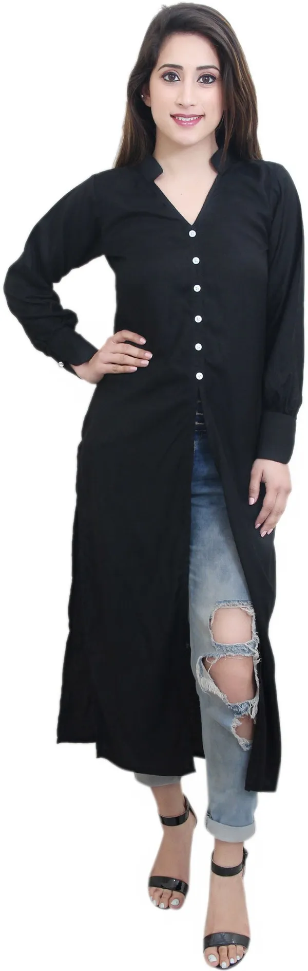 Black_Party_Full_Sleeve_Solid_Tops_For_Women