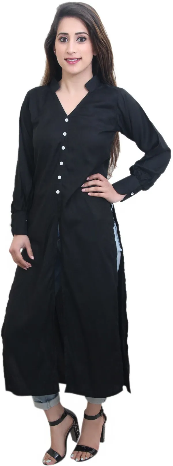 Black_Party_Full_Sleeve_Solid_Tops_For_Women