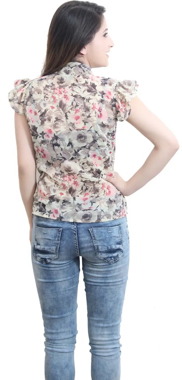 Multi_color_Casual_Flutter_Sleeve_Printed_Tops_For_Women