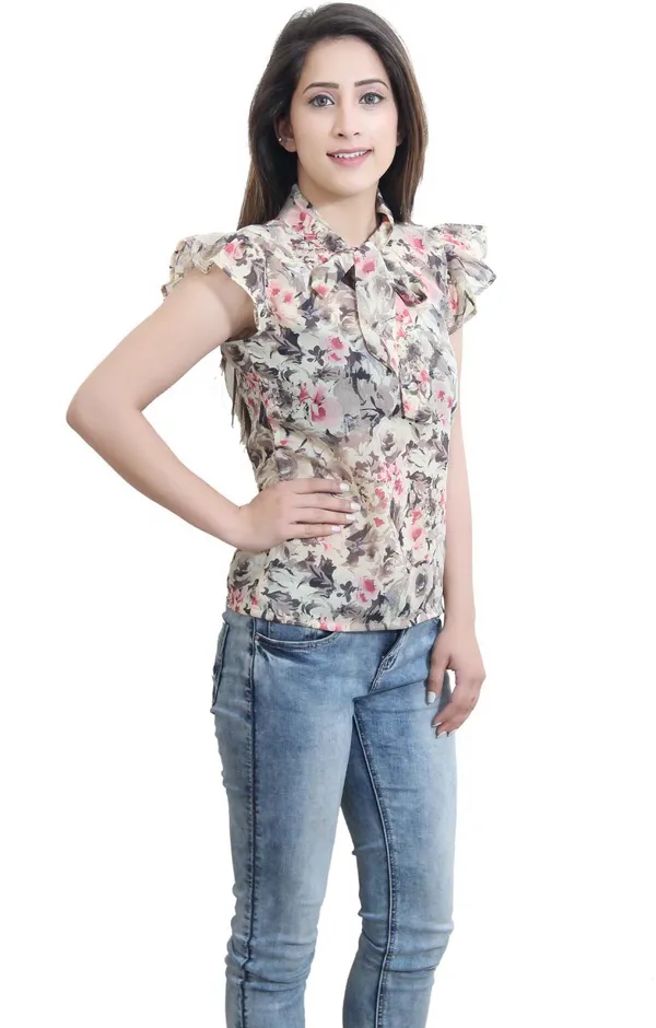 Multi_color_Casual_Flutter_Sleeve_Printed_Tops_For_Women