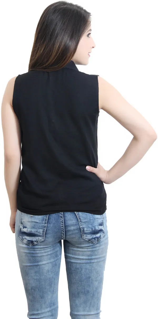 Black_Casual_Sleeveless_Solid_Tops_For_Women