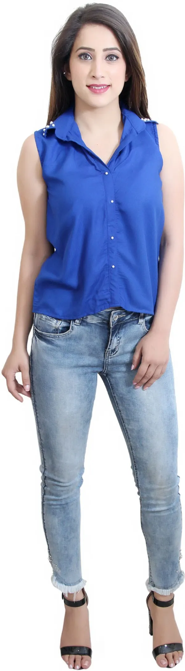 Royal_Blue_Casual_Sleeveless_Solid_Tops_For_Women