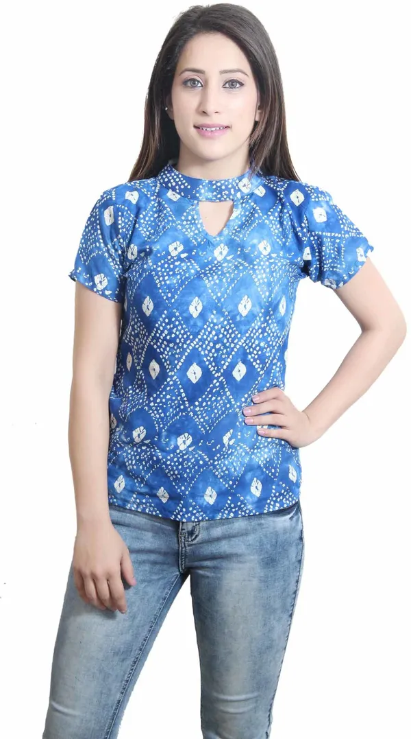 Blue_and_White_Casual_Regular_Sleeve_Printed_Tops_For_Women