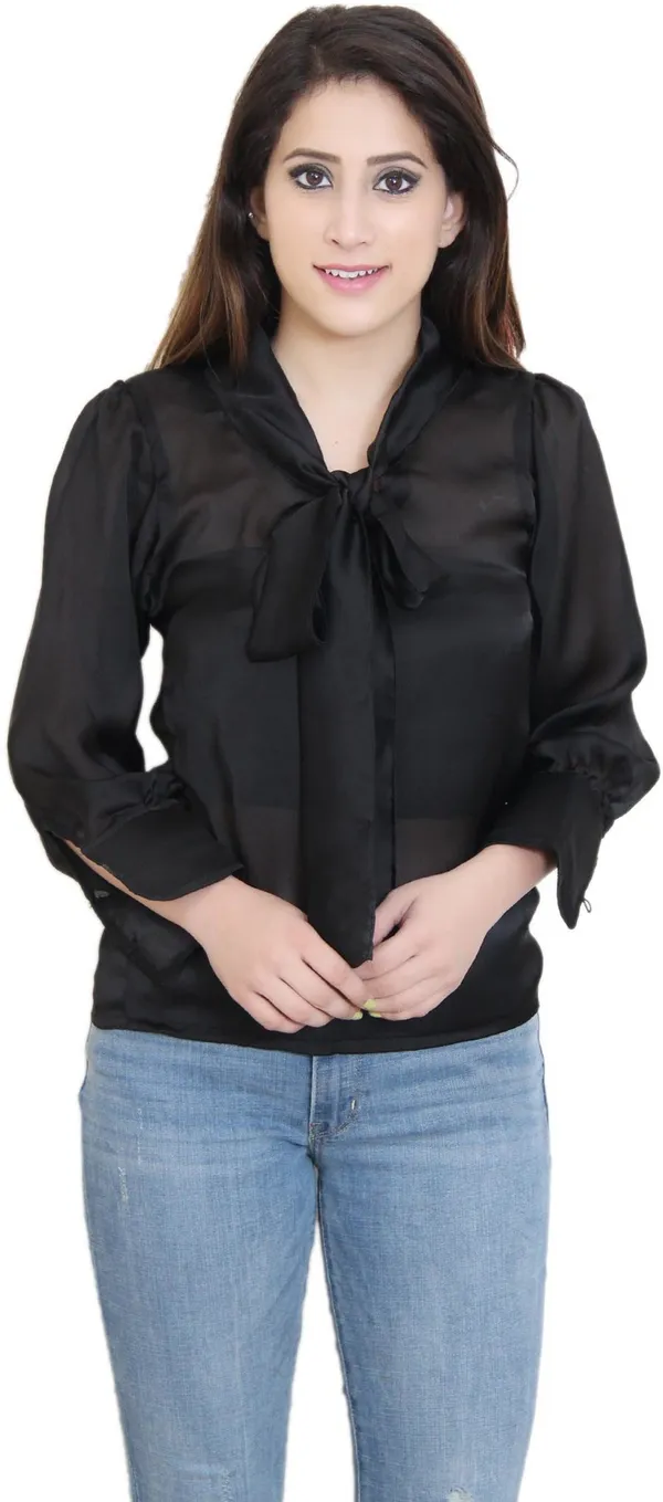 Black_Party_Full_Sleeve_Solid_Tops_For_Women