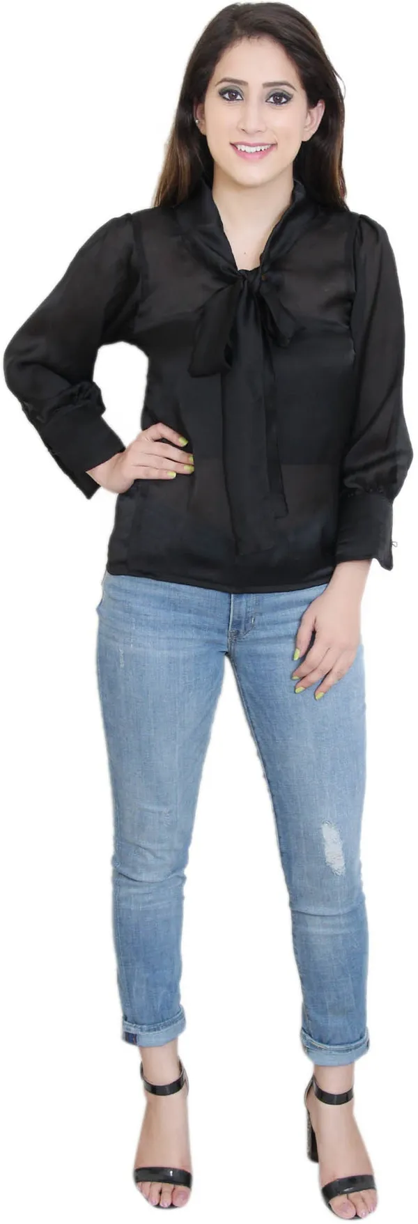 Black_Party_Full_Sleeve_Solid_Tops_For_Women