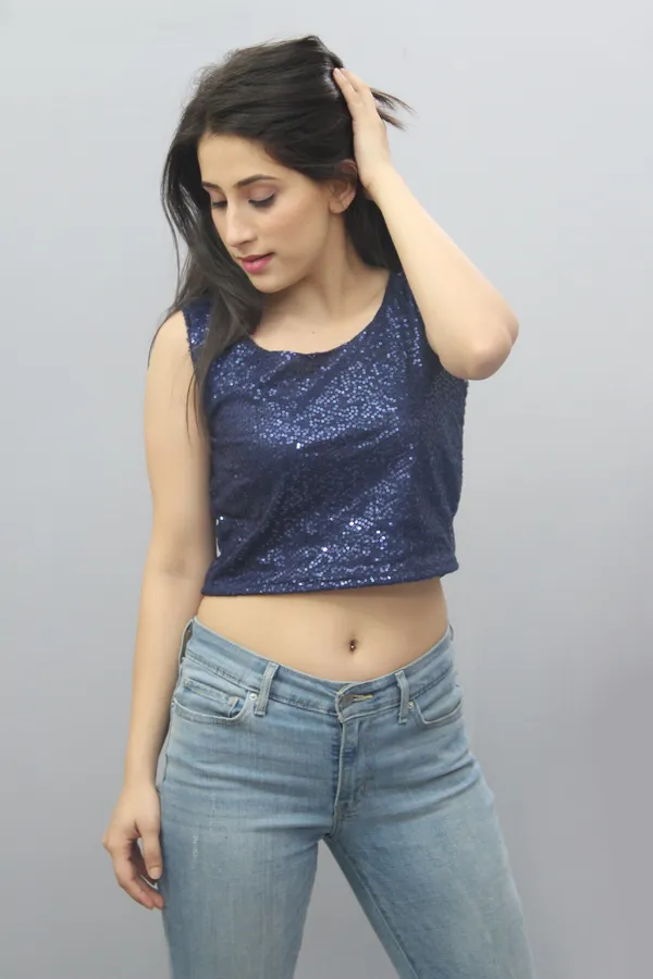 Dark_Blue_Casual_Sleeveless_Embellished_Tops_For_Women