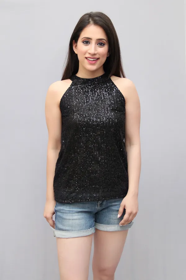 Black_Party_Embellished_Tops_For_Women