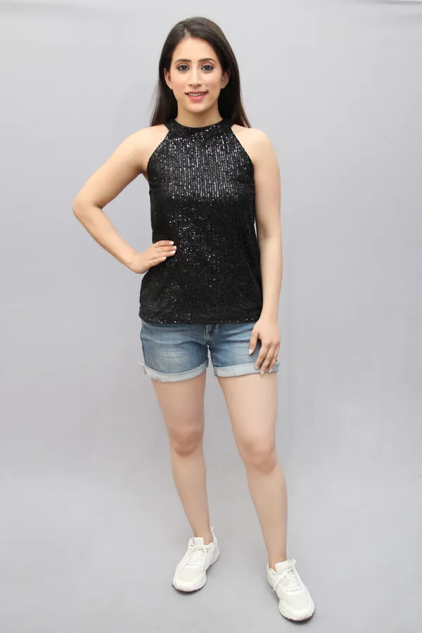 Black_Party_Embellished_Tops_For_Women