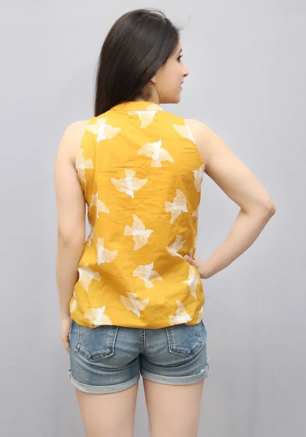 Yellow_Casual_Printed_Tops_For_Women